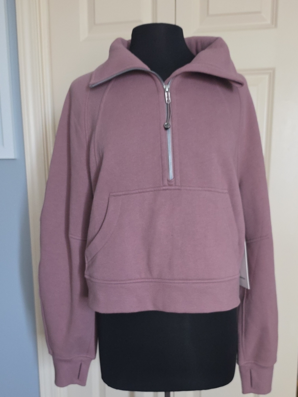 Mauve Half-Zip Pullover Hoodie
